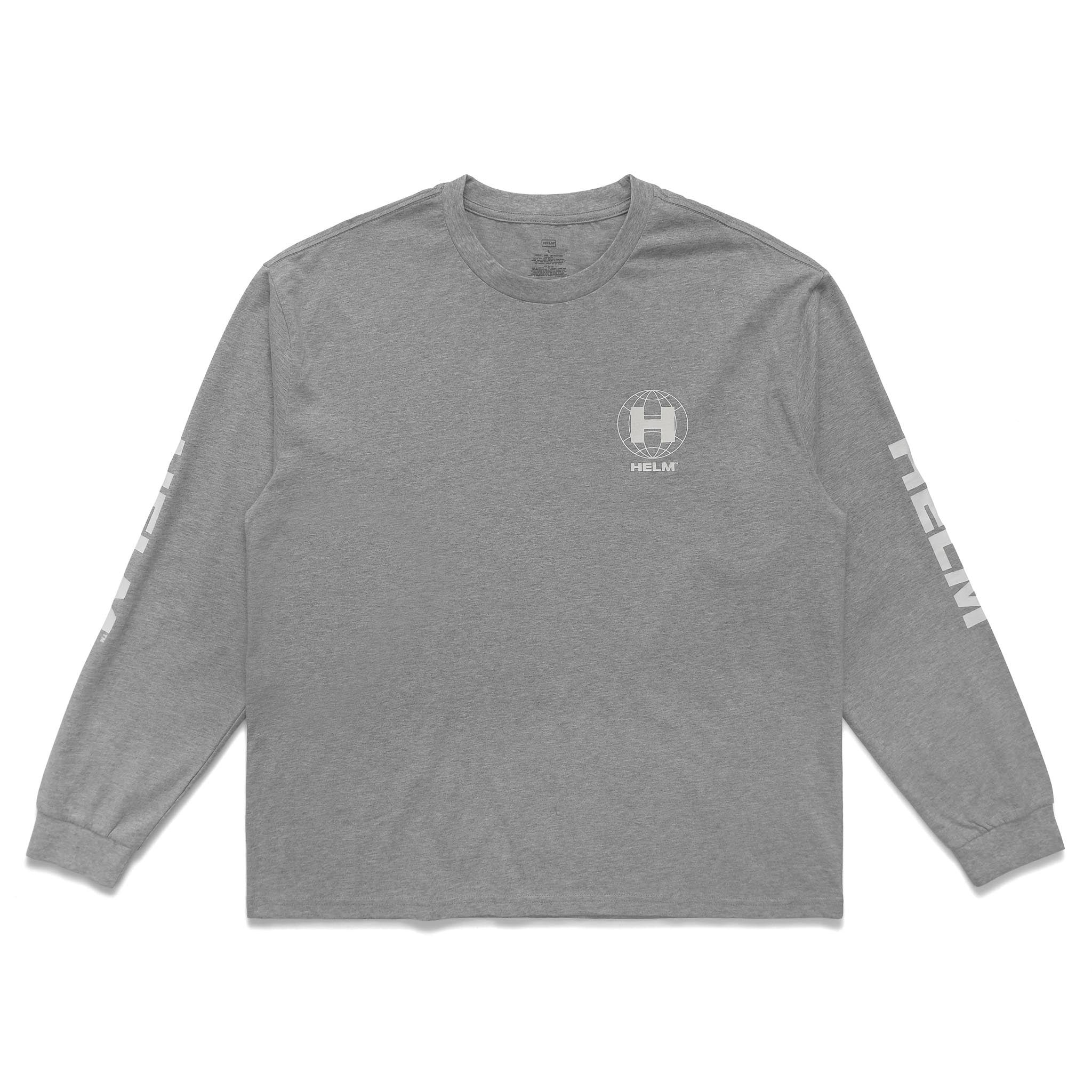 Globe Chest L/S Tee - Heather Grey – HELM Supplies
